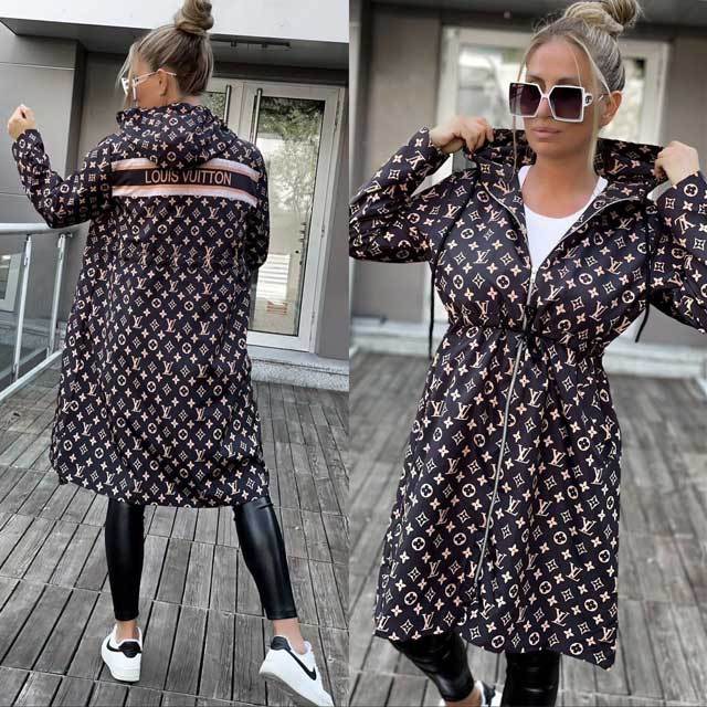 Printed Casual Windbreaker Coat