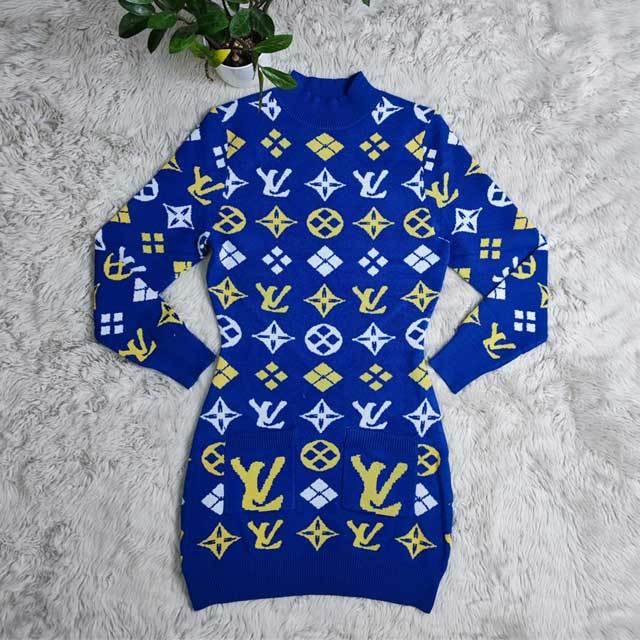 Printed Sweater Dress