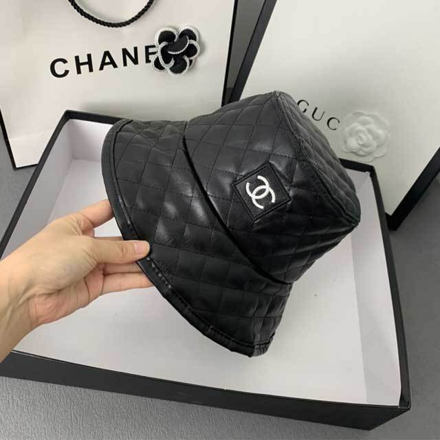 Embroidery Leather Bucket Hat