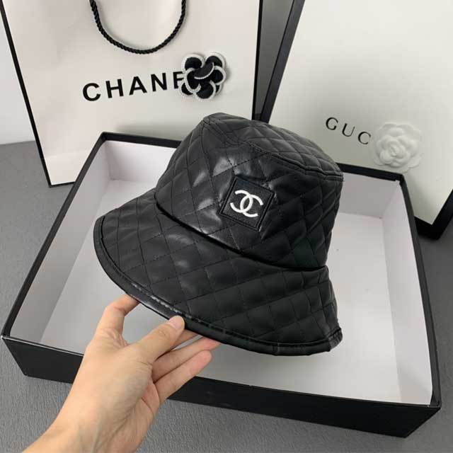 Embroidery Leather Bucket Hat