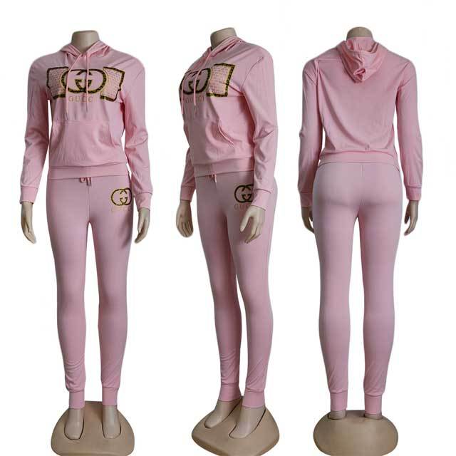 Letter Design Casual Hooded Jogging Suit
