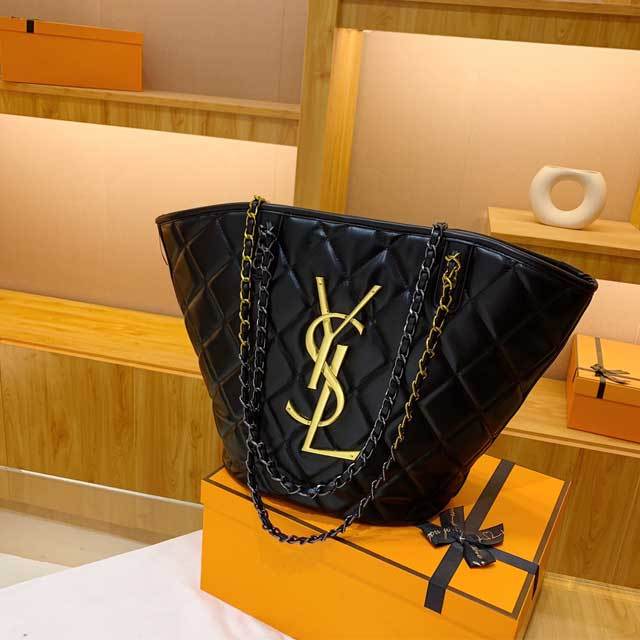 Gold Chain Leather Big Size Shoulder Bag