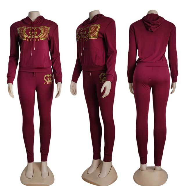Letter Design Casual Hooded Jogging Suit