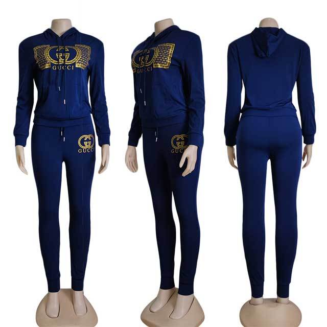 Letter Design Casual Hooded Jogging Suit
