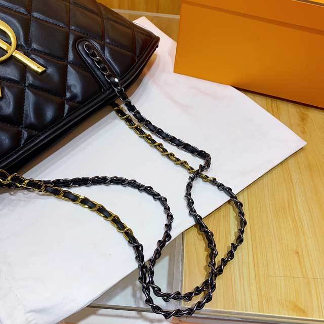 Gold Chain Leather Big Size Shoulder Bag