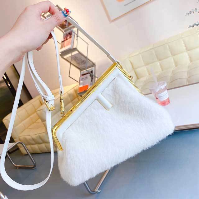 F-shaped Fuzzy Crossbody Bag