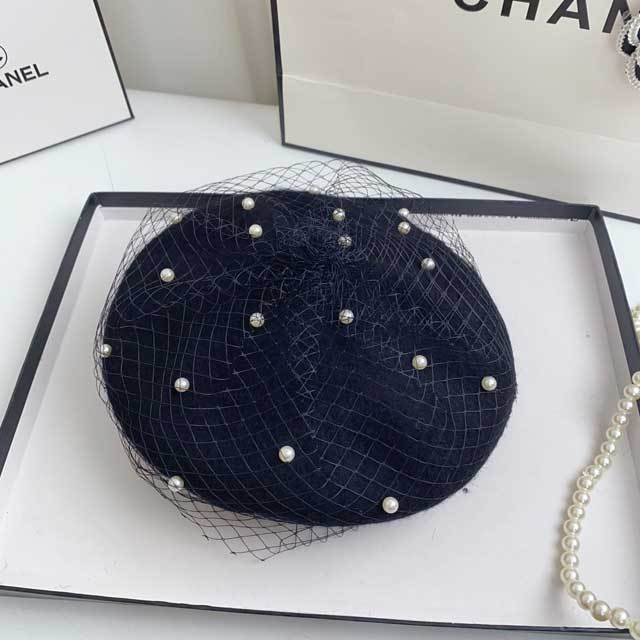 Fashion Pearl Mesh Beret