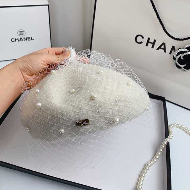 Fashion Pearl Mesh Beret
