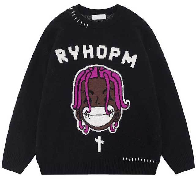 Graphic Knit Casual Sweater