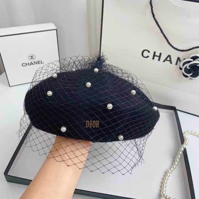 Fashion Pearl Mesh Beret