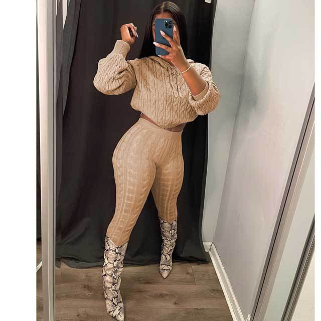 Knit Sweater Pants Set