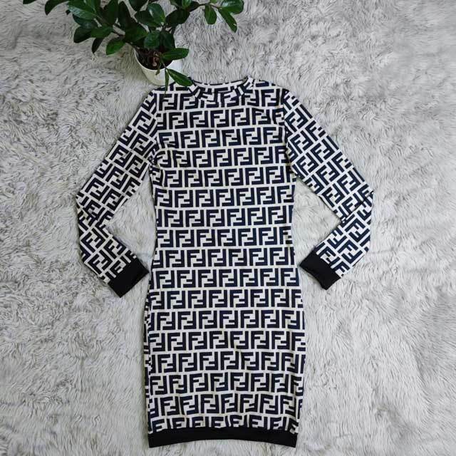 Printed Long Sleeve Bodycon Dress