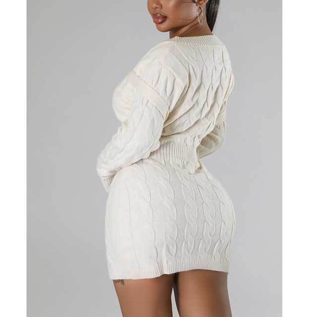 Hollow Out Knit Sweater Dress