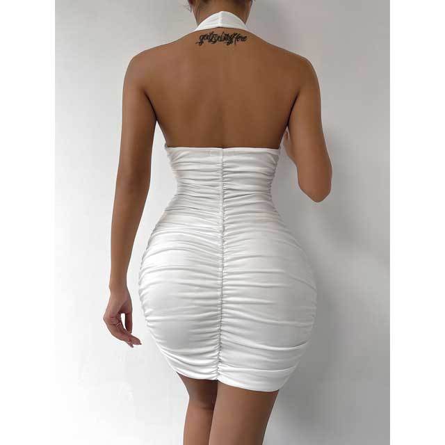 Halter Ruched Bodycon Dress