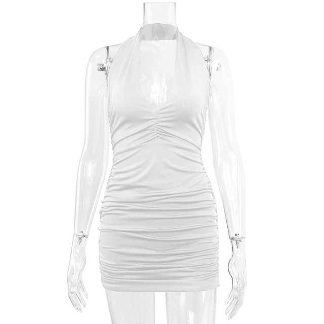 Halter Ruched Bodycon Dress