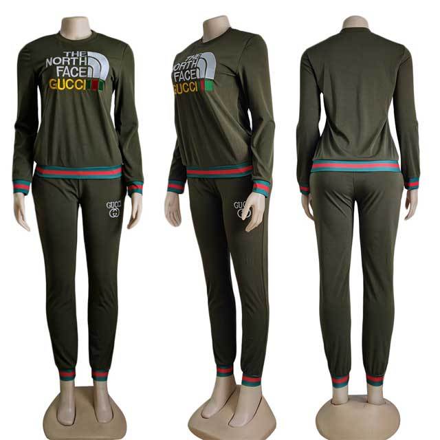 Embroidery Striped Tracksuit Set