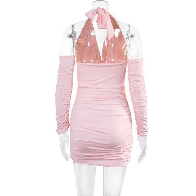 Halter Ruched Bodycon Dress