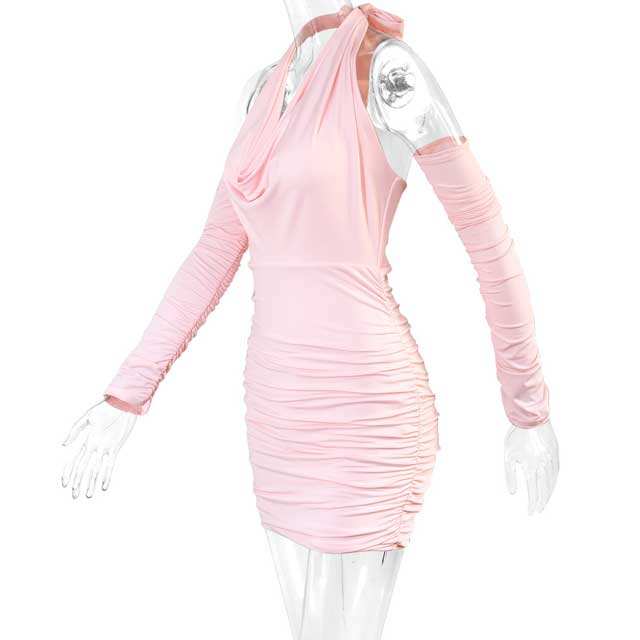 Halter Ruched Bodycon Dress