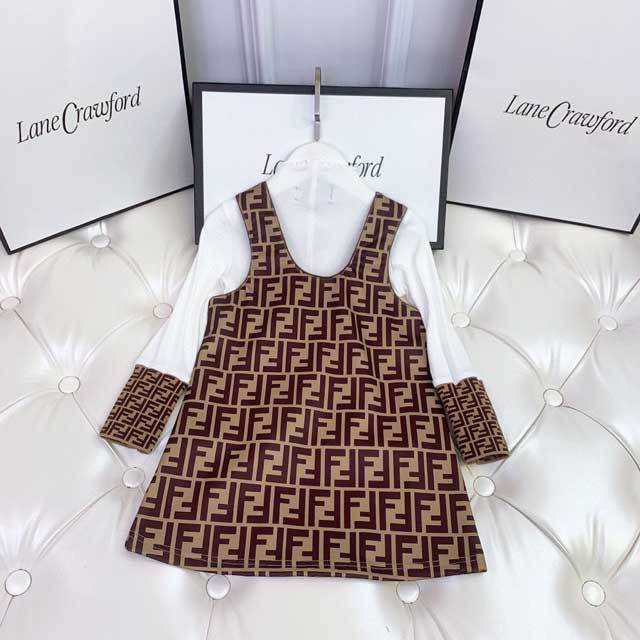 Letter Print Casual Dress Set For Kids