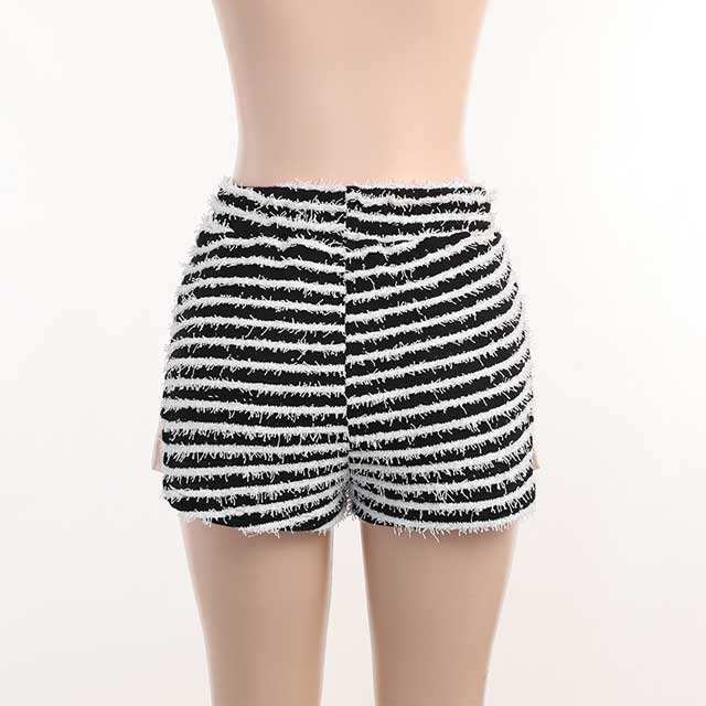 Knit Striped Drawstring Shorts