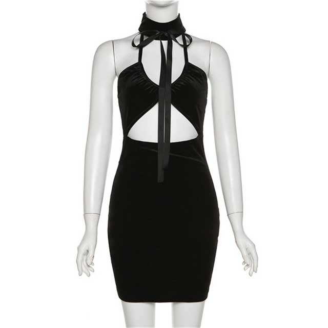 Hollow Out Halter Bodycon Dress