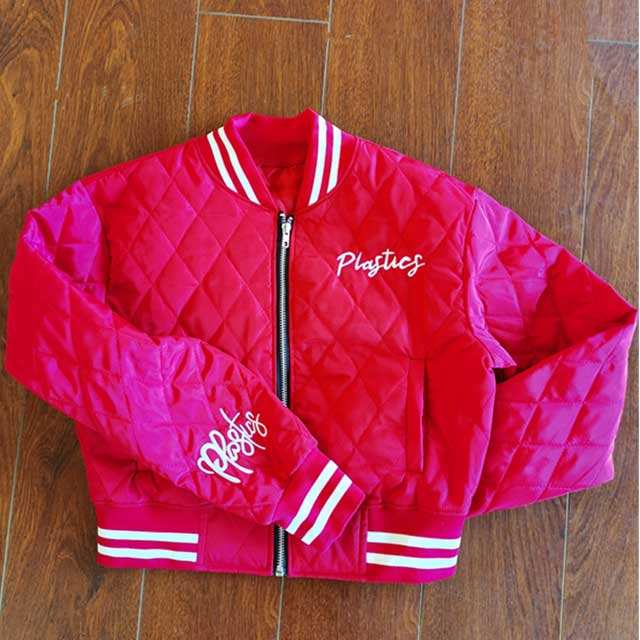 Embroidery Zipper Bomber Jacket