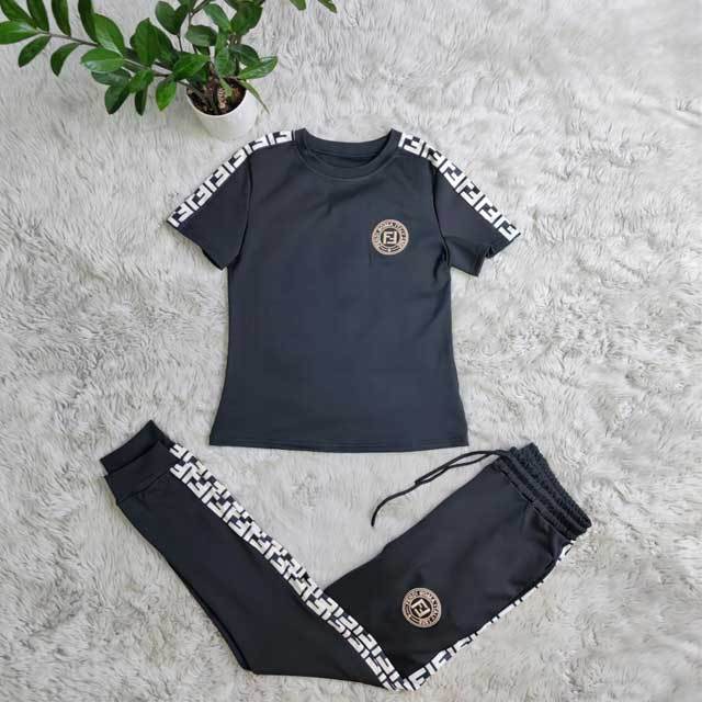 Letter Design Short Sleeve Jogger Set