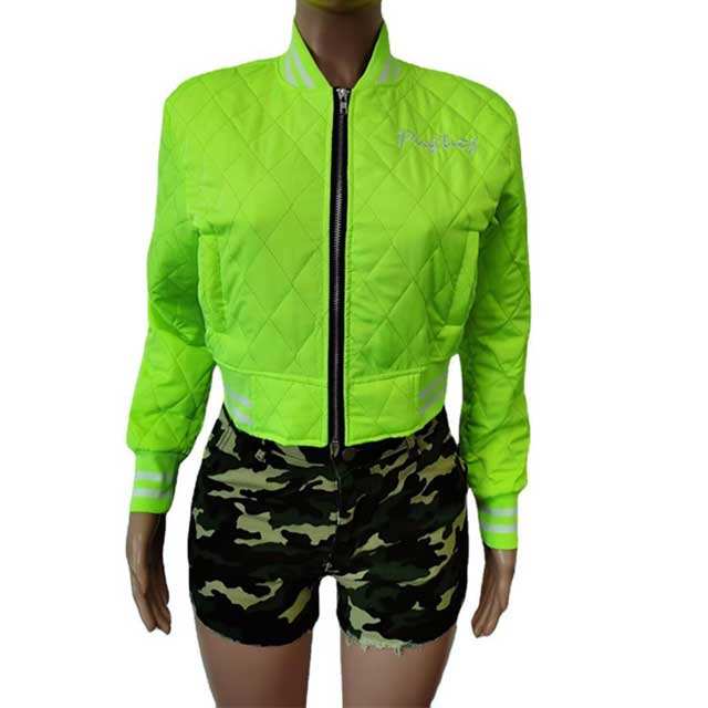 Embroidery Zipper Bomber Jacket