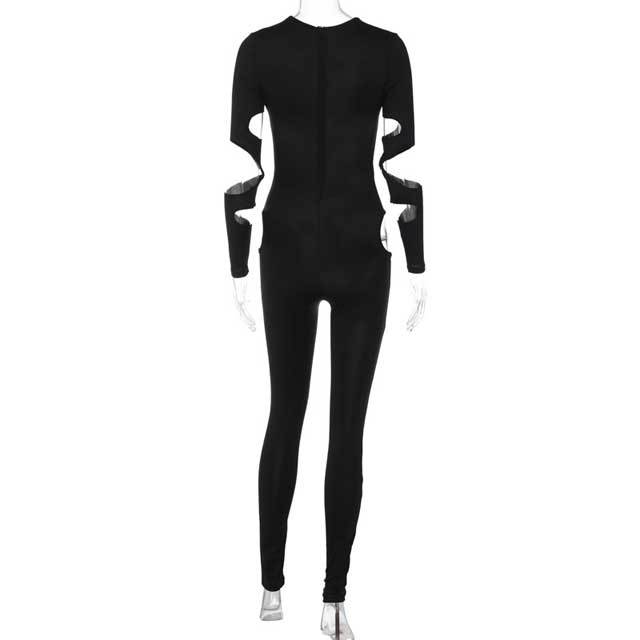 Hollow Out Long Sleeve Jumpsuit