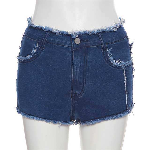 Wash Fitted Denim Shorts