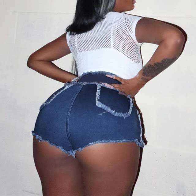 Wash Fitted Denim Shorts