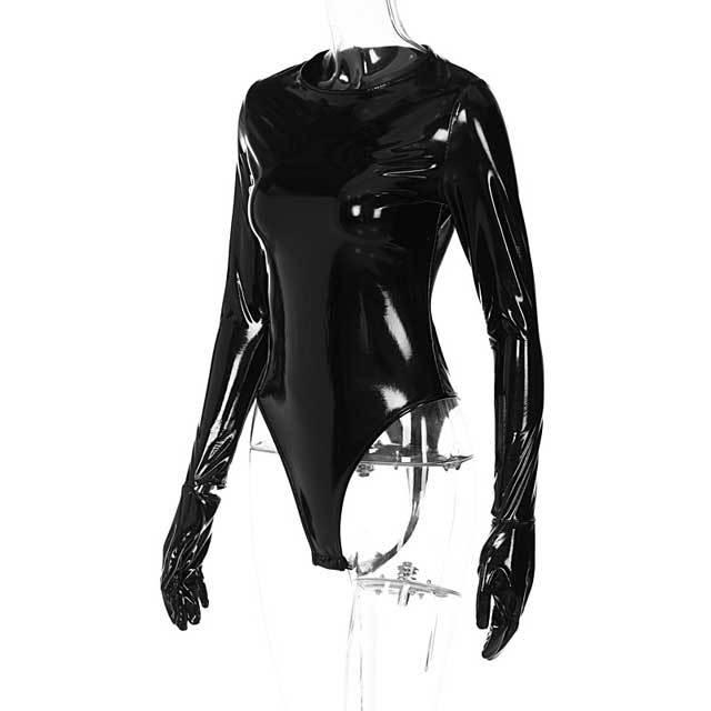 Leather Gloves Bodysuit