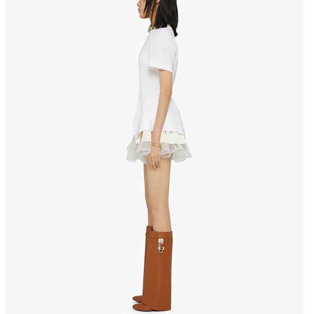 Shark Lock Wide-fit Leather Knee-high Boots