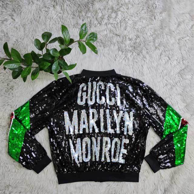 Letter Design Sequin Jacket