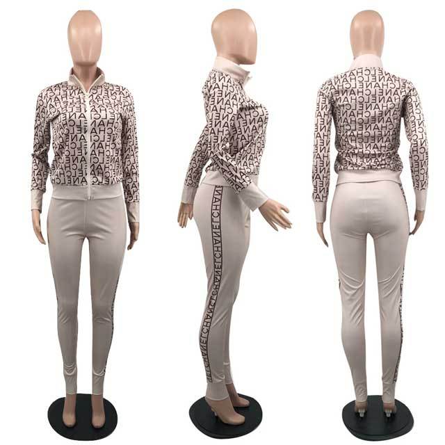 Printed Jacket Top Pants Set