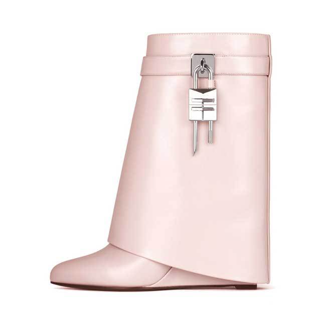 Shark Look Leather Ankle Boots