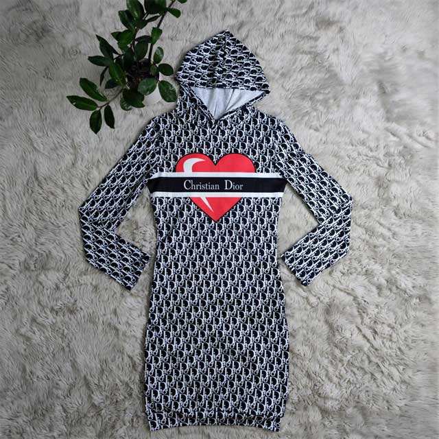 Printed Hooded Bodycon Dress