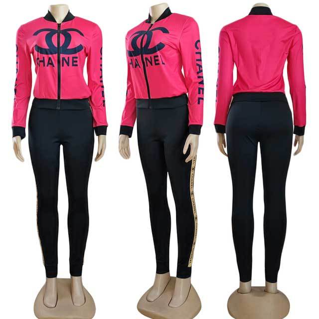 Letter Print Casual Jogging Pants Set