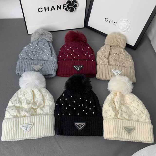 Fashion Design Pearl Knit Hats