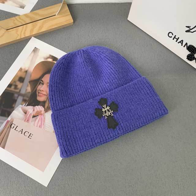 Cross Embellished Knit Hats