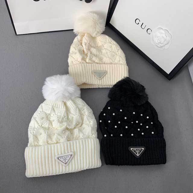 Fashion Design Pearl Knit Hats