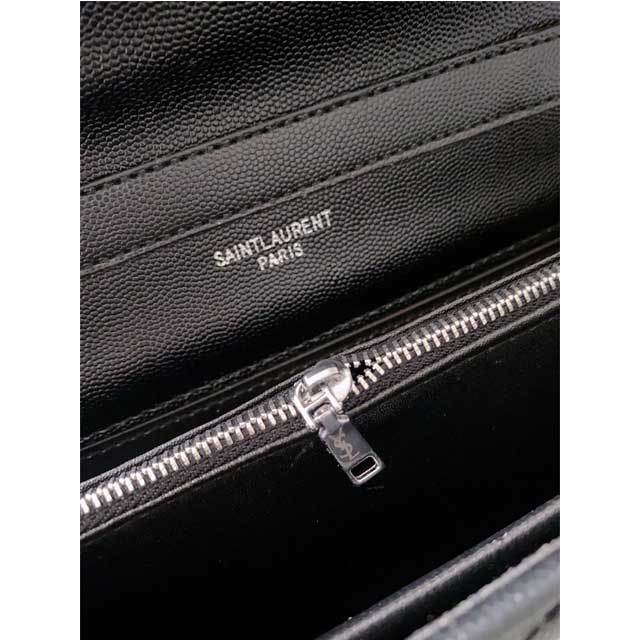 Silver Letter Design Leather Messenger Bag