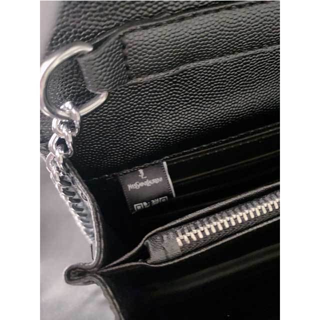 Silver Letter Design Leather Messenger Bag