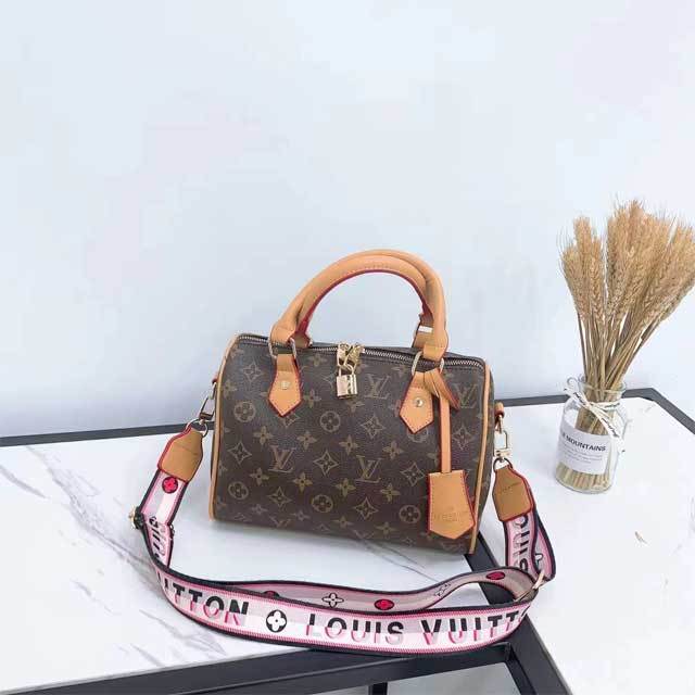 Fashion Print Leather Boston Bag