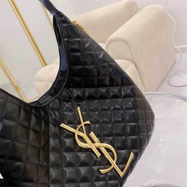 Gold Letter Leather Underarm Bag