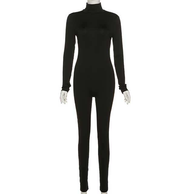 Basic High Neck Fitness Jumpsuit