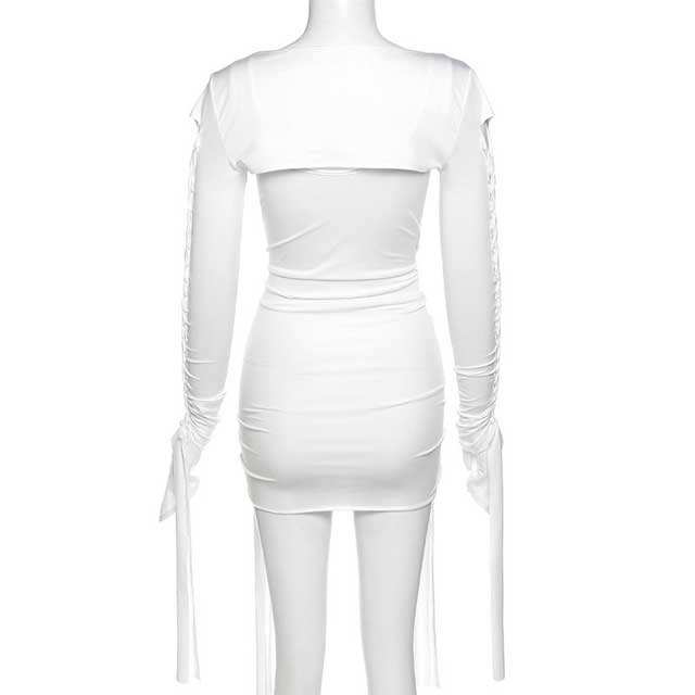 Lace-Up Hollow Out Mini Dress