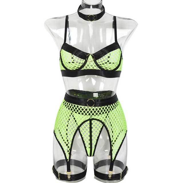 Fishnet Lingerie Bra Set