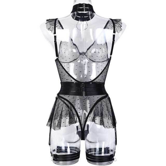 Ruffle Mesh Teddy Bodysuit