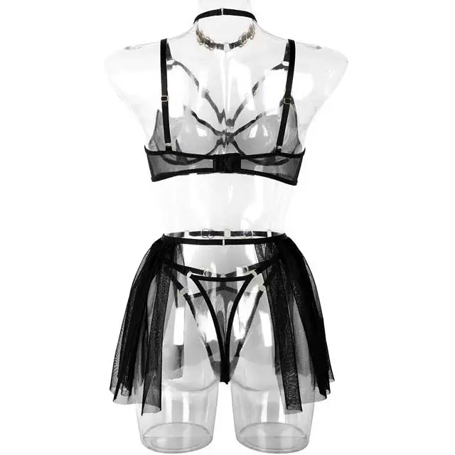 Mesh Hollow Out Lingerie Set